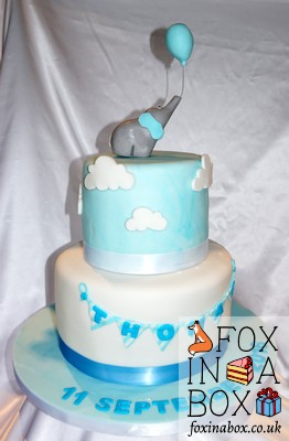 elephant and clouds cake