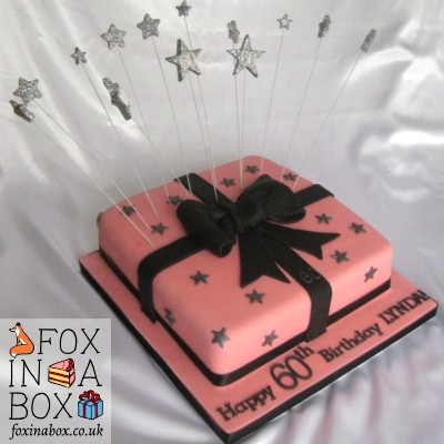 present box cake 60th birthday